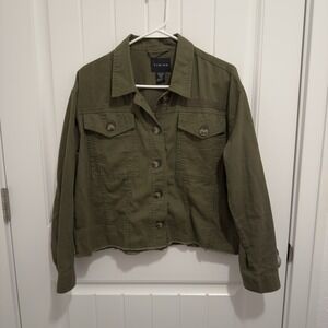 Timing Women's Green Lightweight Shirt Jacket Size Medium